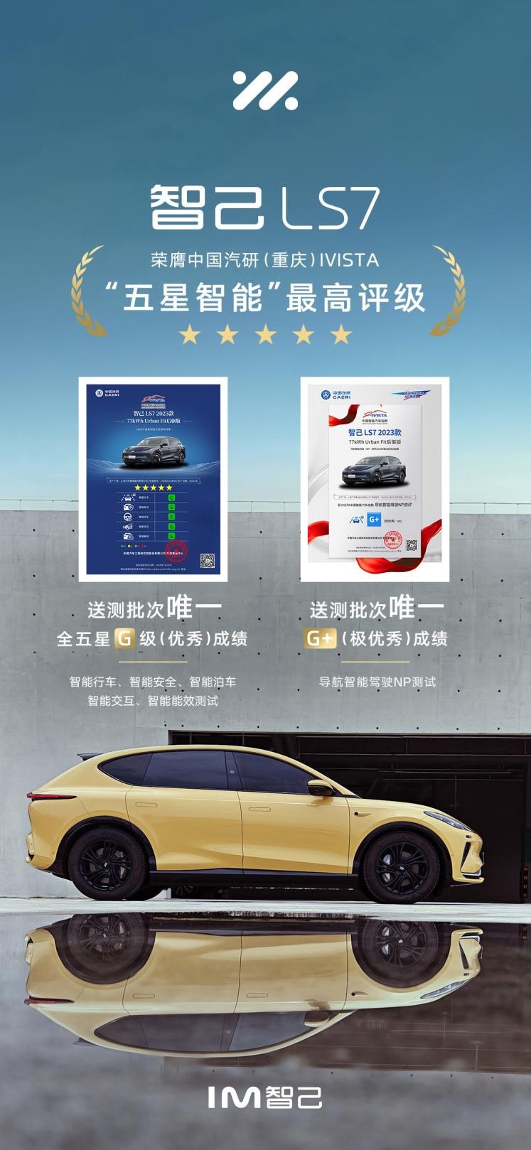 智己LS7荣获IVISTA中国智能汽车指数五星评价
